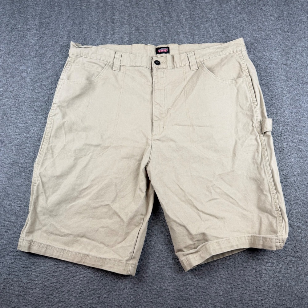 Dickies Carpenter Shorts Men's Size 40 Beige Tan Utility Workwear Cotton Blend